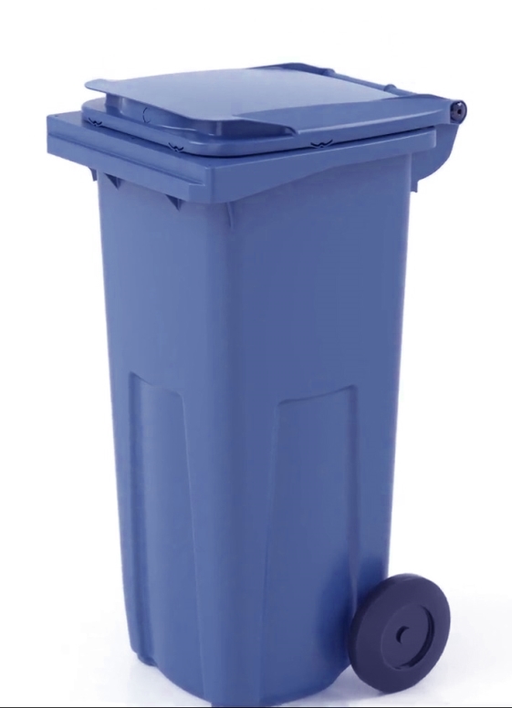 עגלה אשפה ירוק 120 ליטר כחול 3