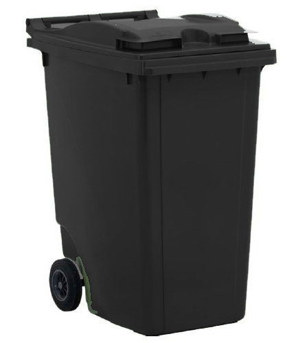 עגלה / עגלת אשפה שחור 360 ליטר דולב 3