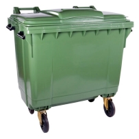 עגלה / עגלת אשפה ירוק 660 ליטר דולב