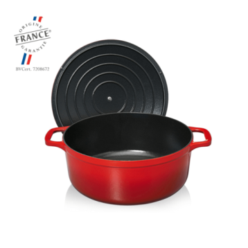 סיר/קסרול אובל אדום/ בורדו 31 ס"מ 6 ליטר ברזל ציפוי אמייל CHASSEUR 5