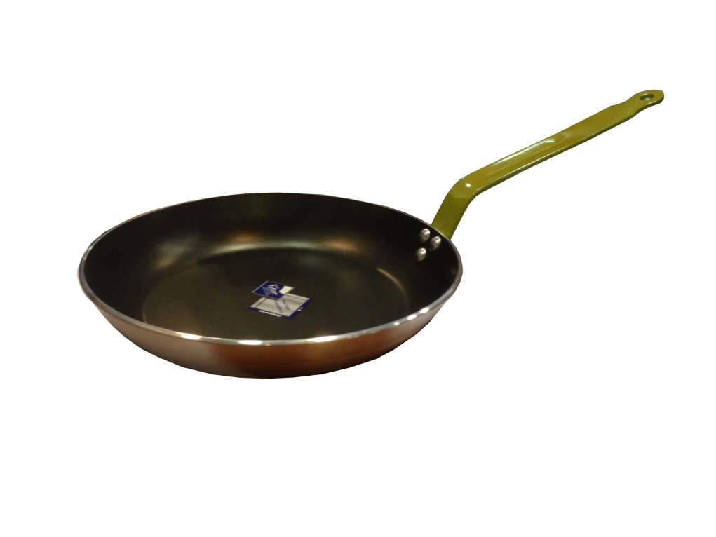 מחבת אלומיניום מקצועי  ציפוי טפלון 28 ס"מ ידית  צהובה best choice" לא מתאים לאינדוקציה!! 3