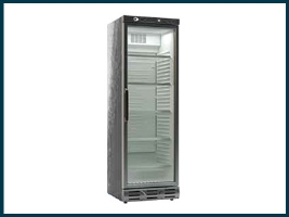 מקפיא תצוגה עומד 500 ליטר דלת זכוכית שחור KLIMASSAN "נטו"