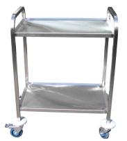 עגלה נירוסטה 2 קומות מדף 40/65 גובה 85 ס"מ