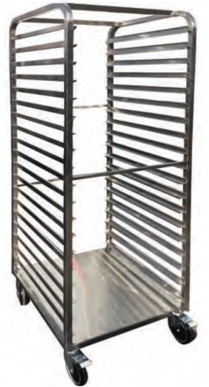 עגלה מחוזקת 18 מסלולים לתבנית 2/1 ( מידות 59*68 ג-177 ) עם מדף תחתון וגלגלים פנימיים על תושבת משו 3