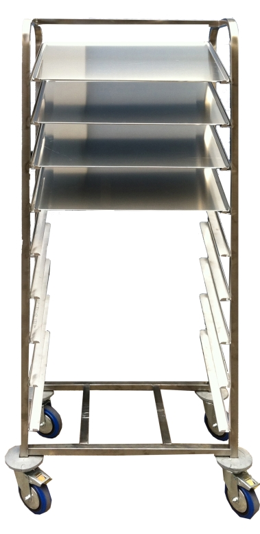 עגלה 17 מסלולים עם זוית משופעת להגשה למגש 60/40 רווח בין מגשים 9.5 ס"מ 3