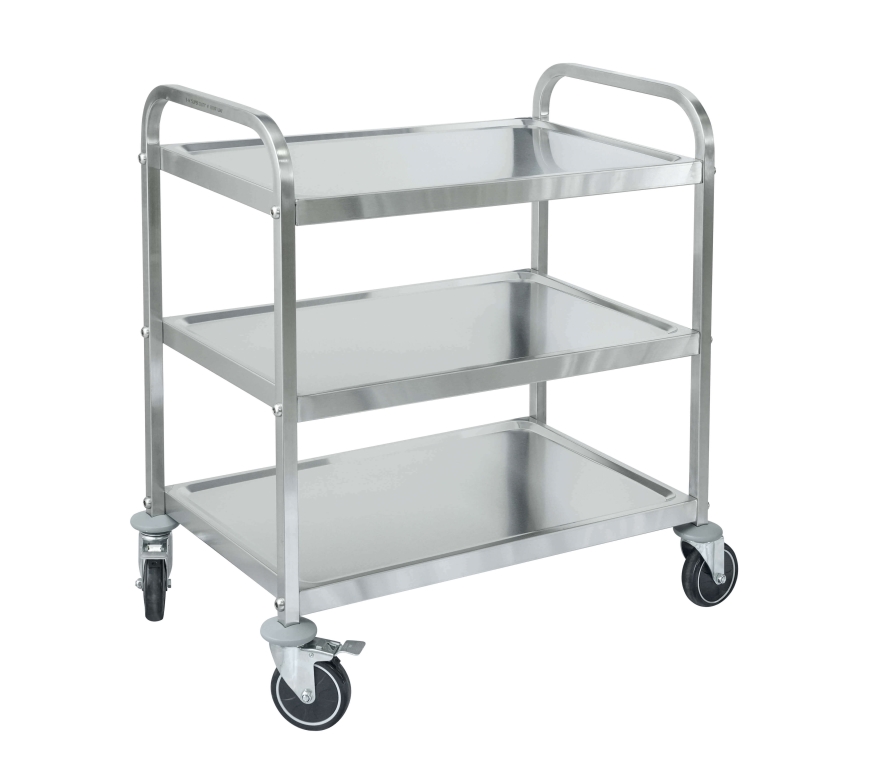 עגלה נירוסטה 3 קומות מדף 82/50 גובה 90 ס"מ מחוזקת בחיבור ברגים 261865 B-M "SUPER DUTY" PATENT