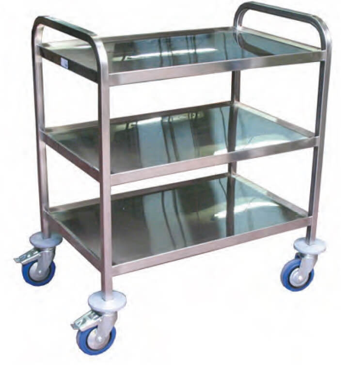 עגלה נירוסטה 3 קומות מדף 53/83 גובה 90 ס"מ נירוסטה ST-304 3