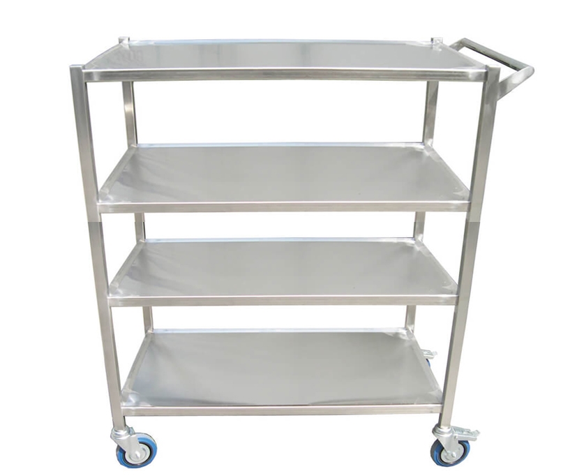 עגלה נירוסטה 4 קומות מדף 53/83 גובה 100 ס"מ ידית צד 3