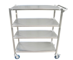 עגלה נירוסטה 4 קומות מדף 53/83 גובה 100 ס"מ ידית צד