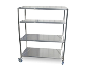 עגלה נירוסטה מיוחד 4 קומות מדף 53/83 גובה 100 ס"מ  מיוחד ללא אף מים (פינות ישרות) 3