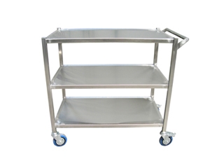 עגלה נירוסטה 3 קומות מדף 70/50 גובה 85 ס"מ ידית- BMC 3