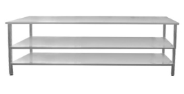 שולחן נירוסטה 80/236 ג-94 ס"מ + 2 מדפים תחתוניים