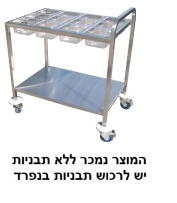 עגלה תבלינים ל-12 תבנית 1/4+מדף תחתון (מתאים לכל הגבהים)