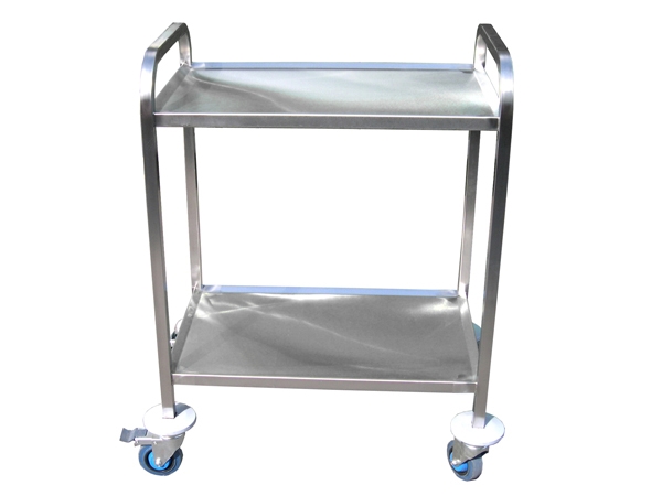 עגלה נירוסטה 2 קומות מדף 100/58 גובה 90 ס"מ 3