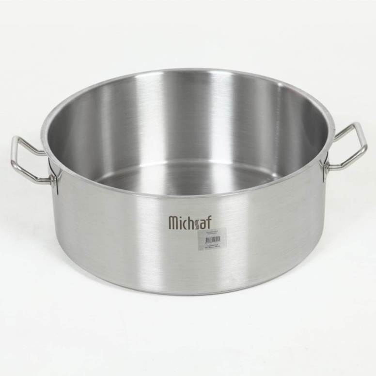 סיר נירוסטה 50 נמוך  50/20 ס"מ אינדוקציה  40 ליטר  מכסף 3