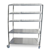 עגלה נירוסטה 5 קומות מדף 53/83 גובה 145 ס”מ ידית צד (פינות מעוגלות)