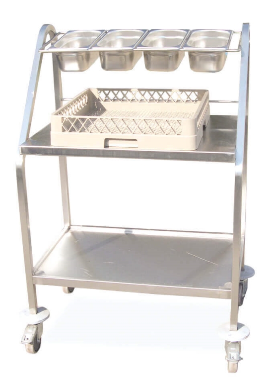 עגלה נירוסטה סכום ומגשים ל-4 תבנית 1/4 +מדף אמצעי 3