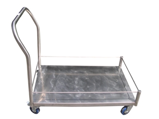 עגלה משא מנירוסטה 65/95 + מעקה וידית בגובה 90 ס"מ 3