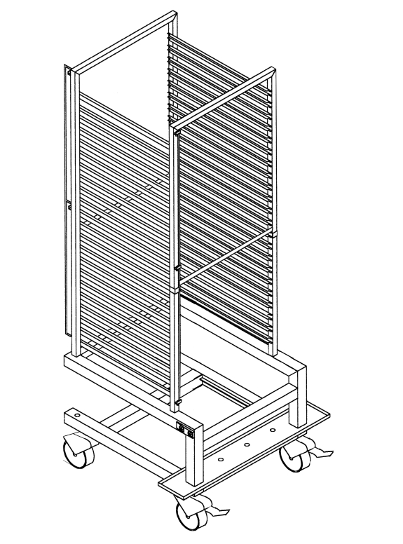 עגלה לקומבי ל-20 תבניות 2/1 ברון או קי (convoterm דגם ישן) 3