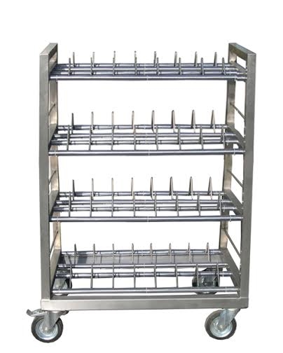 עגלה נירוסטה לייבוש צלחות בעמידה 4 קומות לצלחת מלבנית 210*170 מ"מ 3