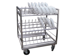 עגלה נירוסטה לייבוש צלחות מלבניות בעמידה 3 קומות 3