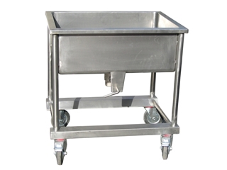 עגלה נירוסטה עם אמבטייה בעלת פינות מעוגלות - 130 ליטר וברז ריקון  st-304-2.00 mm 3