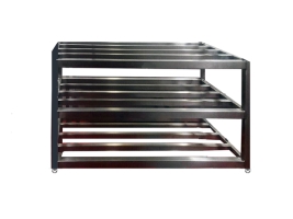 מעמד פרופילים נירוסטה 3 קומות 170*60 ג' 196 ס"מ על רגליות נירוסטה