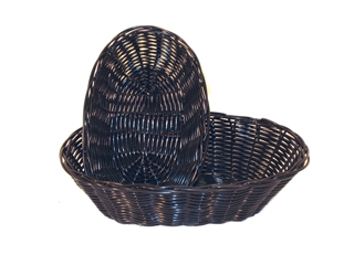 סלסלה ללחם דמויי קש שחור אובל קטנה 18/13 גובה 5 ס"מ WB3018BK 3