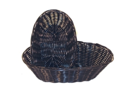 סלסלה ללחם דמויי קש שחור אובל קטנה 18/13 גובה 5 ס"מ WB3018BK