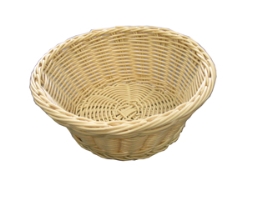 סלסלה ללחם מחוזקת דמויי קש בהיר עגול 21 גובה 8 ס"מ