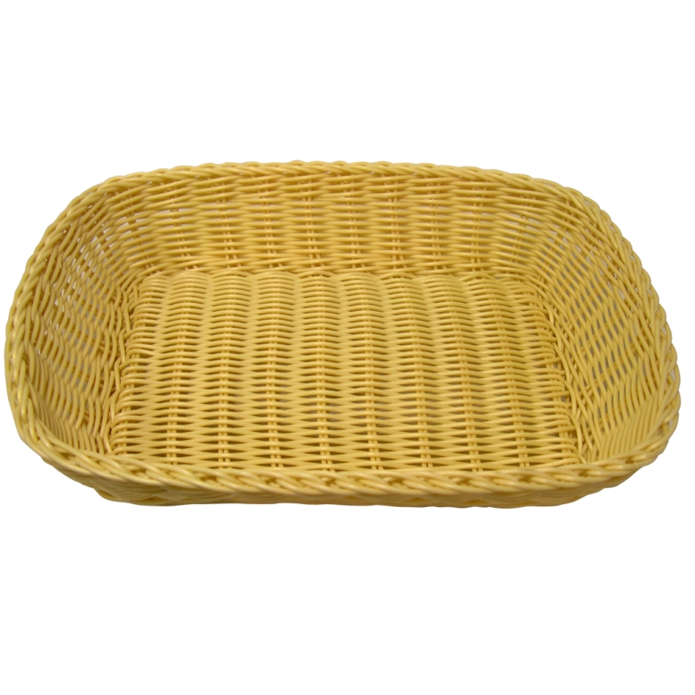 סלסלה ללחם מחוזקת דמויי קש בהיר מלבנית 22/30 גובה 7 ס"מ 3