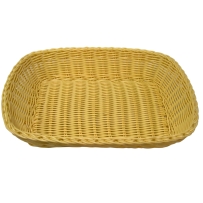 סלסלה ללחם מחוזקת דמויי קש בהיר מלבנית 22/30 גובה 7 ס"מ