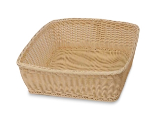 סלסלה ללחם מחוזקת דמויי קש בהיר מרובעת 24/24 גובה 7 ס"מ  WBSS2024 3