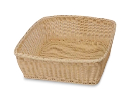 סלסלה ללחם מחוזקת דמויי קש בהיר מרובעת 24/24 גובה 7 ס"מ  WBSS2024