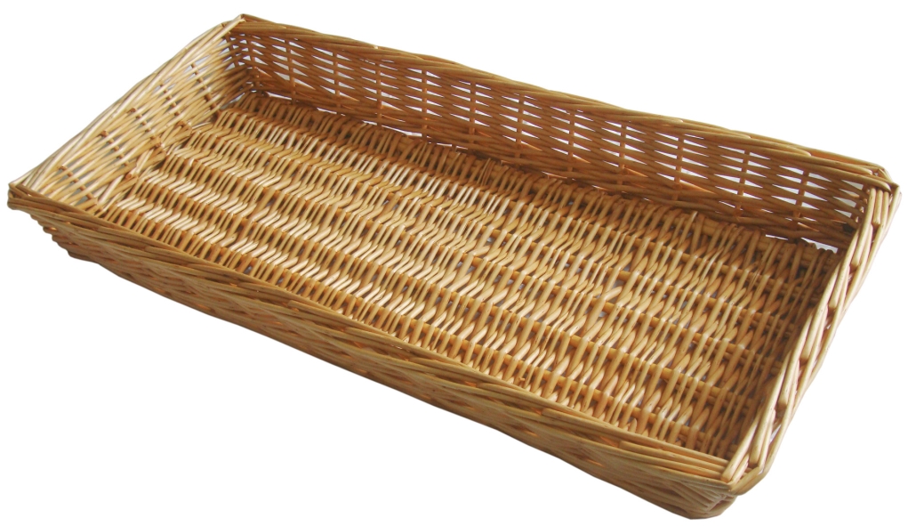 סלסלה ללחם מחוזקת דמויי קש בהיר מלבנית 45/31 גובה 8 ס"מ 3