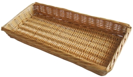 סלסלה ללחם מחוזקת דמויי קש בהיר מלבנית 45/31 גובה 8 ס"מ