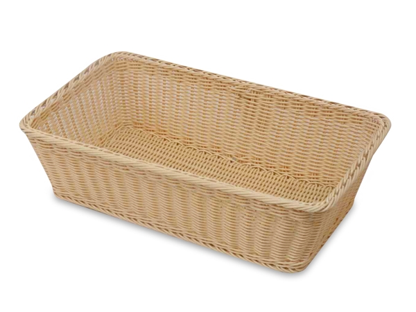 סלסלה ללחם מחוזקת דמויי קש בהיר מלבנית 32.5/53 ס"מ (מידת גסט' 1/1) גובה 9 3