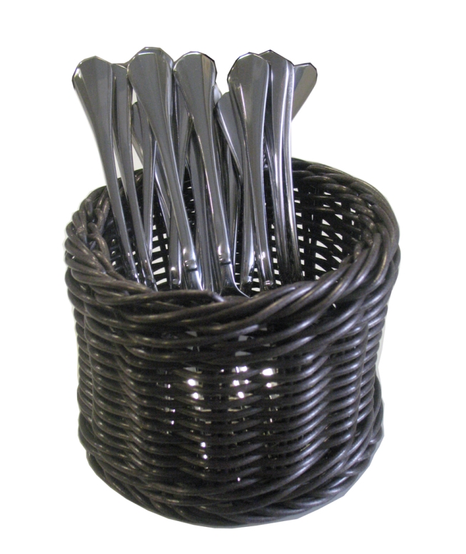 סלסלה ללחם מחוזקת דמויי קש חום כהה עגול 12 גובה 8.5 ס"מ  BD12X8-508 3