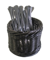 סלסלה ללחם מחוזקת דמויי קש חום כהה עגול 12 גובה 8.5 ס"מ  BD12X8-508