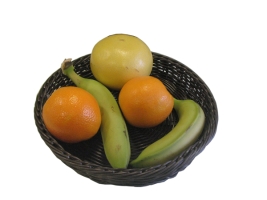 סלסלה ללחם מחוזקת דמויי קש חום כהה עגול 19.5 גובה 10.5 ס"מ  BD19X10-508