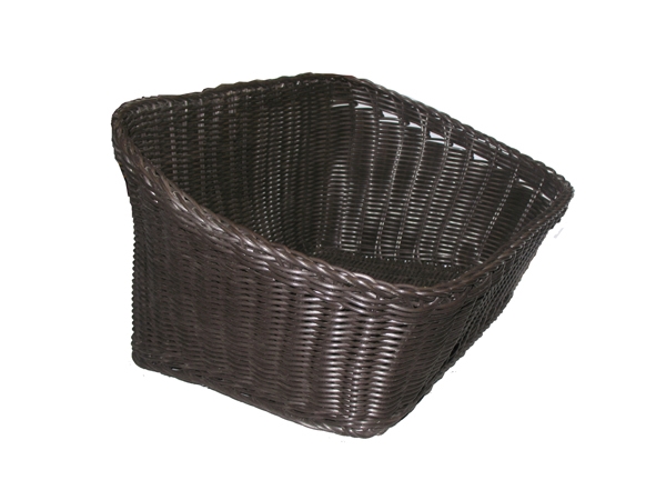 סלסלה תצוגה ללחם מחוזקת דמויי קש חום כהה מלבנית 34/29 גובה 8 ס"מ 3