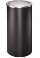 פח שחור -ראש מסתובב שחור מט  קוטר 30 ס"מ גובה 65 ס"מ(רול)