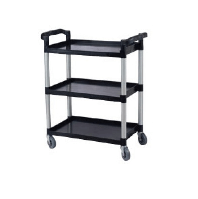 עגלה שרות פלסטיק קטנה 3 קומות 83.5/41.3/96.5 כולל ידיות צבע שחור 3