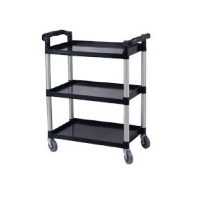 עגלה שרות פלסטיק קטנה 3 קומות 83.5/41.3/96.5 כולל ידיות צבע שחור