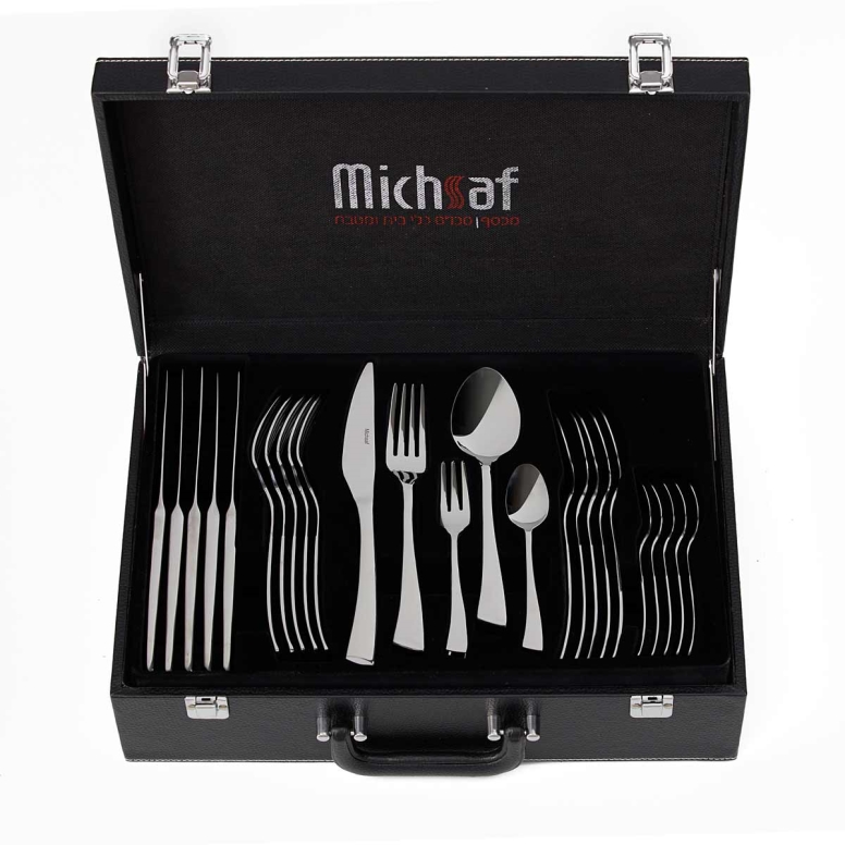 מערכת סכו"ם 60 חלקים נטע נירוסטה במזוודה 3