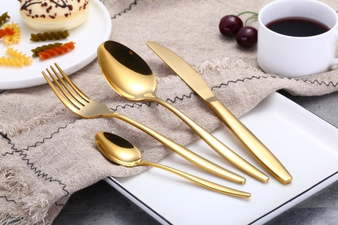 מערכת סכו"ם 24 חלקים אריאל זהב 5