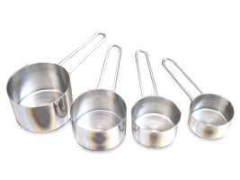 סט כוסות מדידה נירוסטה 1/4 (250ML,125M,80ML,60ML) ( תואם 10002070)