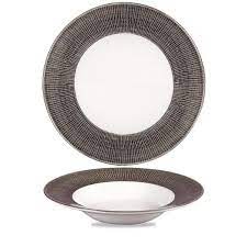 צלחת פסטה 24 ס"מ שוליים חום מוברש CHURCHILL Bamboo Spinwash Dusk 3