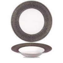 צלחת פסטה 28 ס"מ שוליים חום מוברש CHURCHILL Bamboo Spinwash Dusk