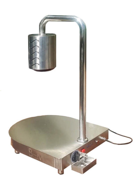 "נטו"-משטח חימום נירוסטה מעוגל קוטר 43 ס"מ כולל זרוע ומנורה עגולה כולל סימרסטט ונעילת שבת נטו E 3